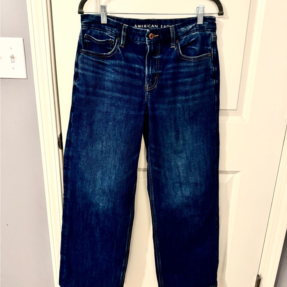 American Eagle Outfitters Womens Curvy Stovepipe Dark Blue Jeans size 6 regular